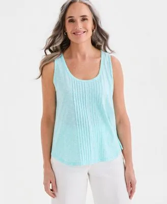 Printed Pintuck Tank Top by Style & Co