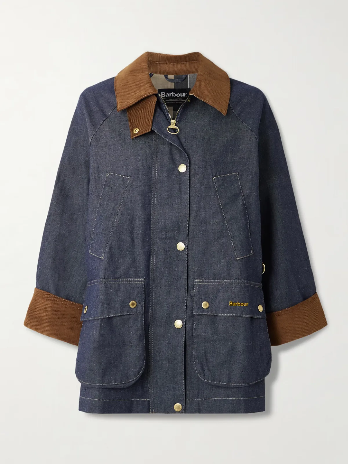 - Asker Cotton Corduroy-trimmed Denim Jacket -