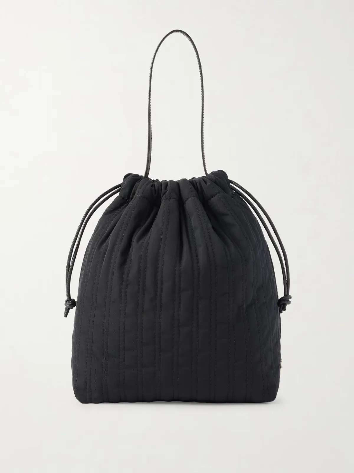 - Bonnet Leather-trimmed Quilted Nylon Shoulder Bag -