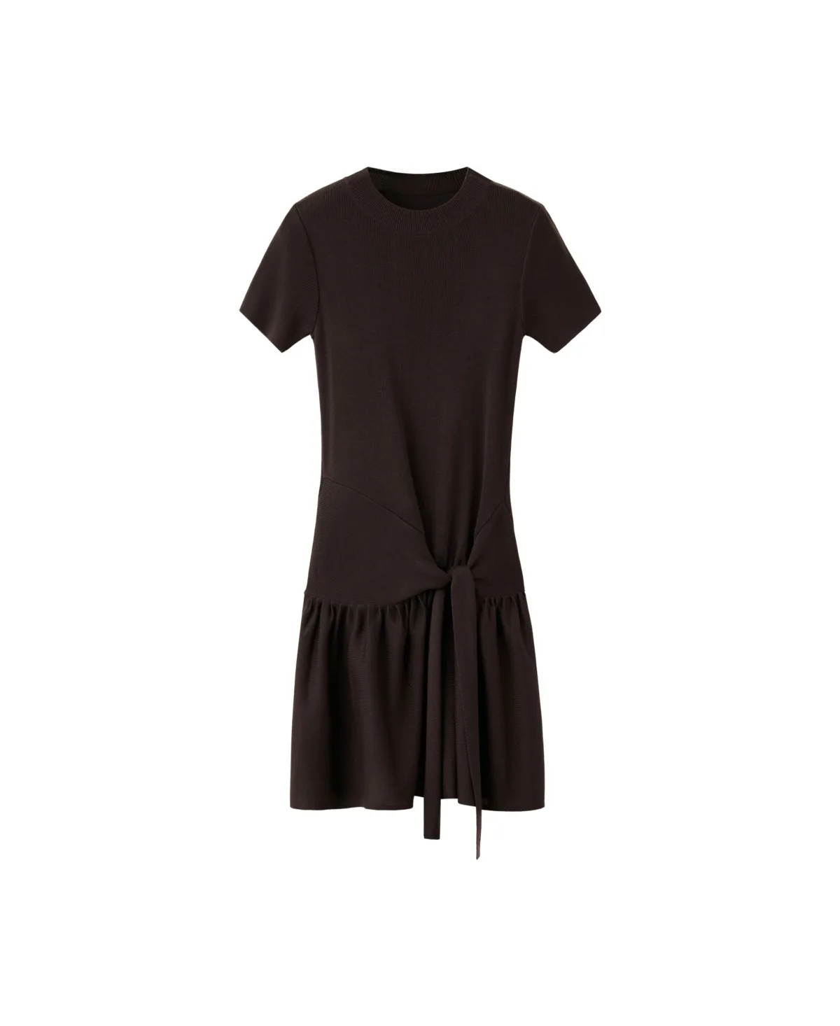 Short-Sleeve A-Line Lace-Up Dress