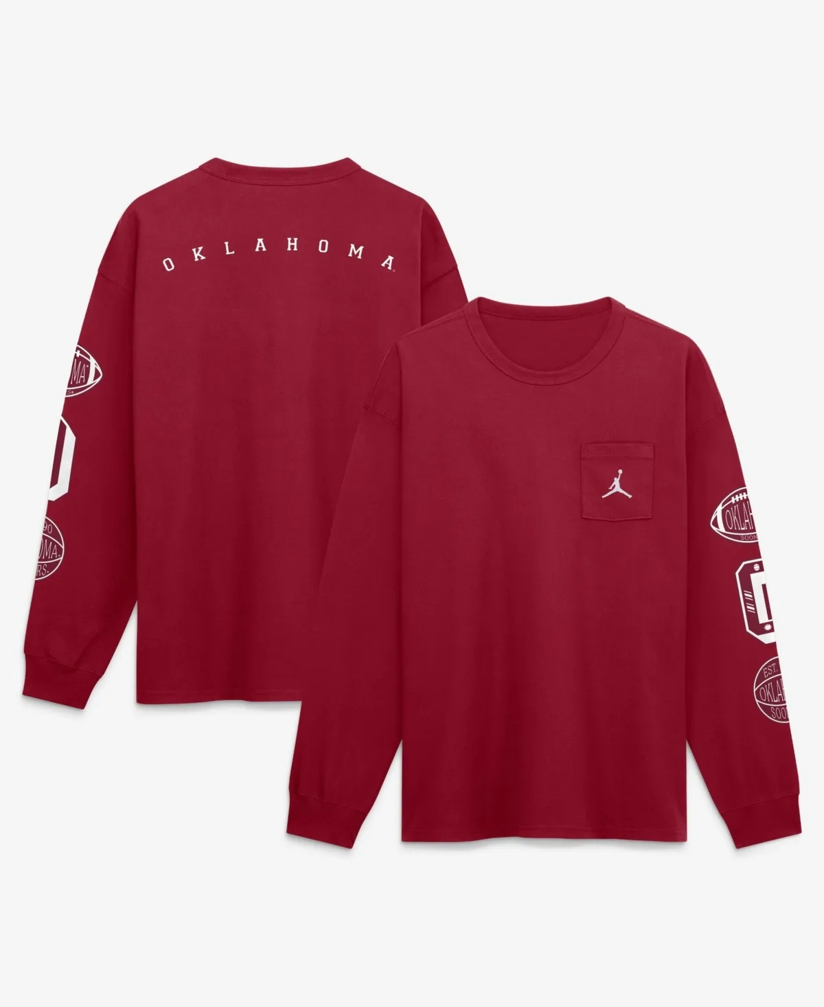 Oklahoma Sooners Academic Long-Sleeve Pocket T-Shirt by Jordan