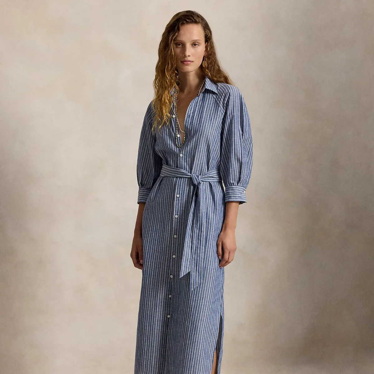 Raglan-Sleeve Cotton-Linen Shirtdress by Polo Ralph Lauren