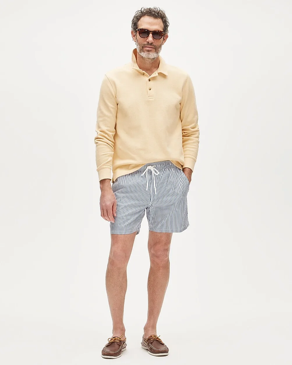 6" Stretch Swim Trunk in Cotton Blend by J.Crew