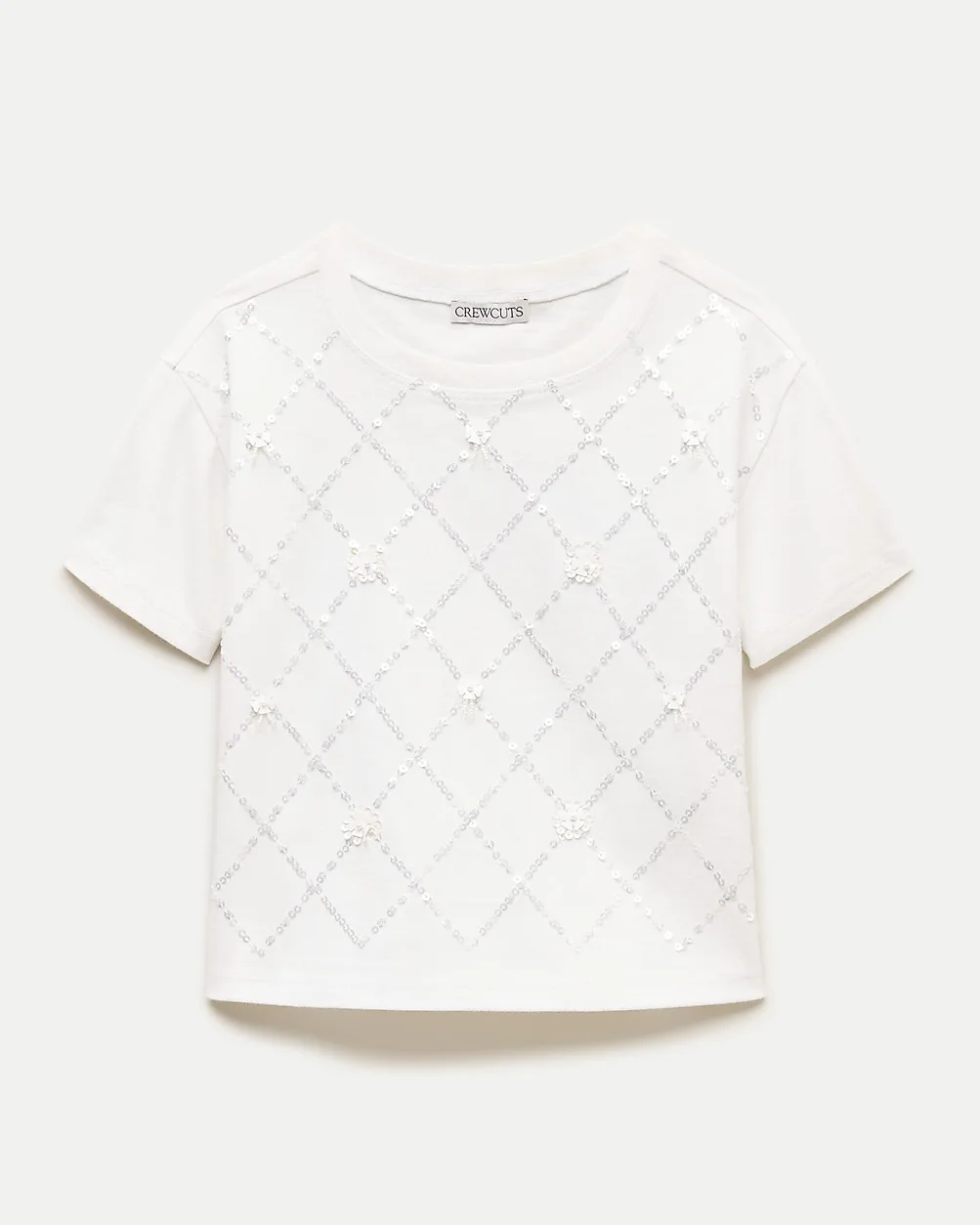 Short-Sleeve Lattice-Sequin T-Shirt by J.Crew
