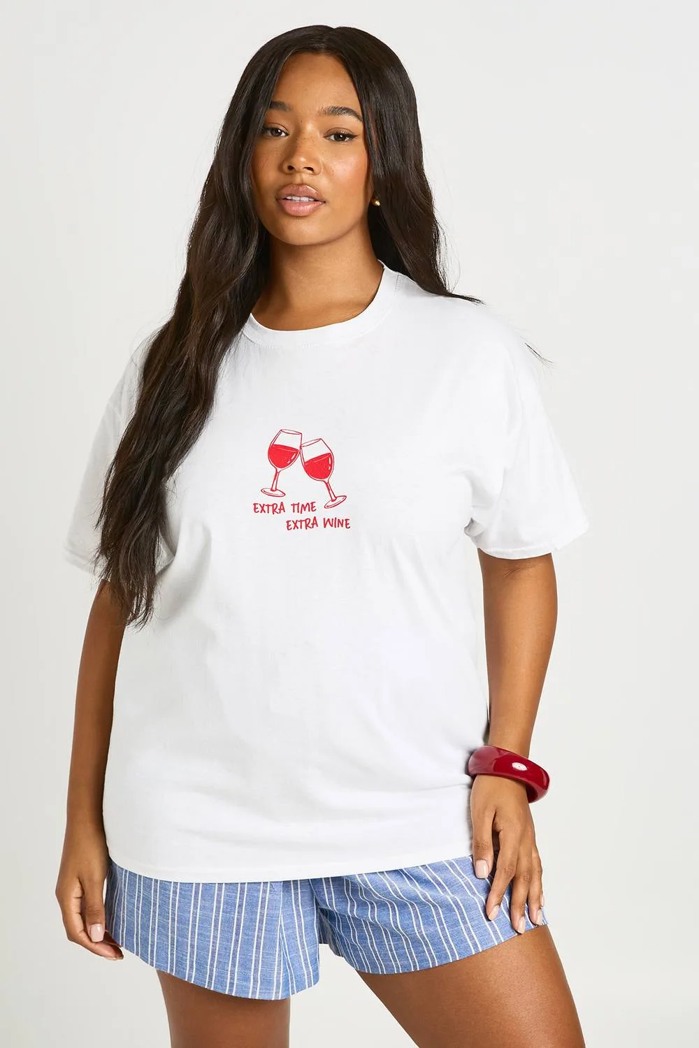 Extra Time More Wine Printed T-Shirt