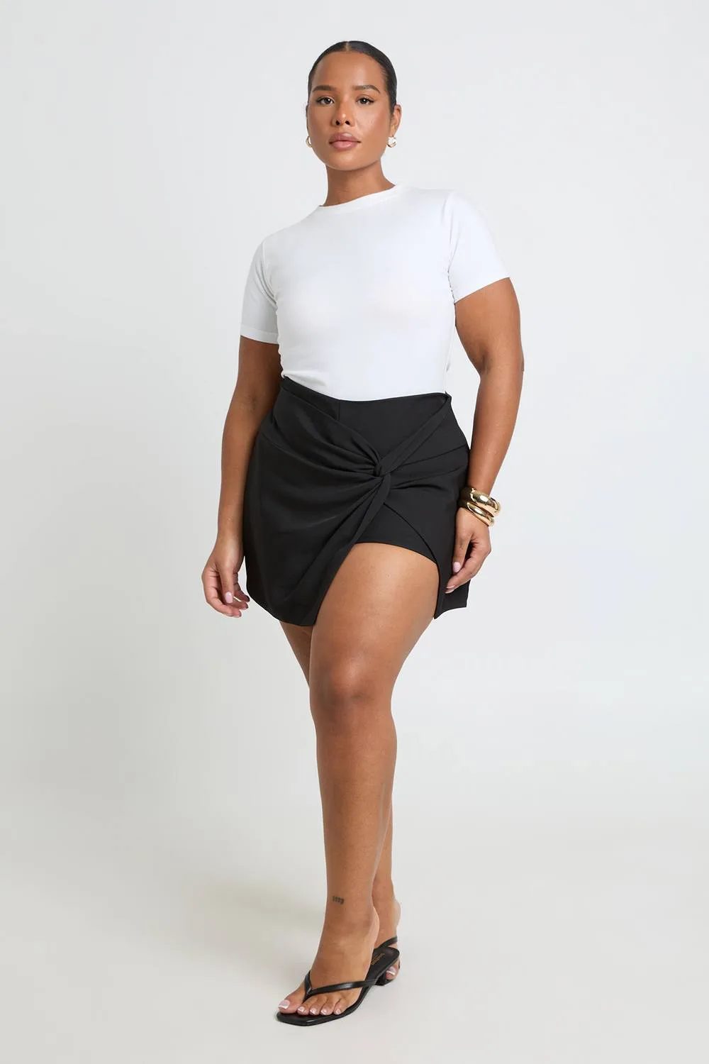 Lace Detail Twist Skort by boohoo