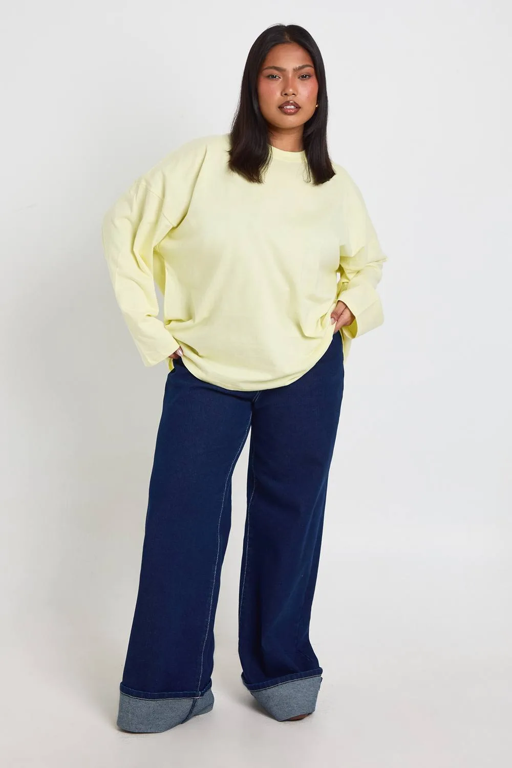 Basic Oversized Long Sleeve T-Shirt by boohoo