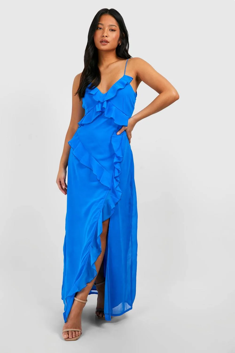 Chiffon Ruffle Maxi Dress