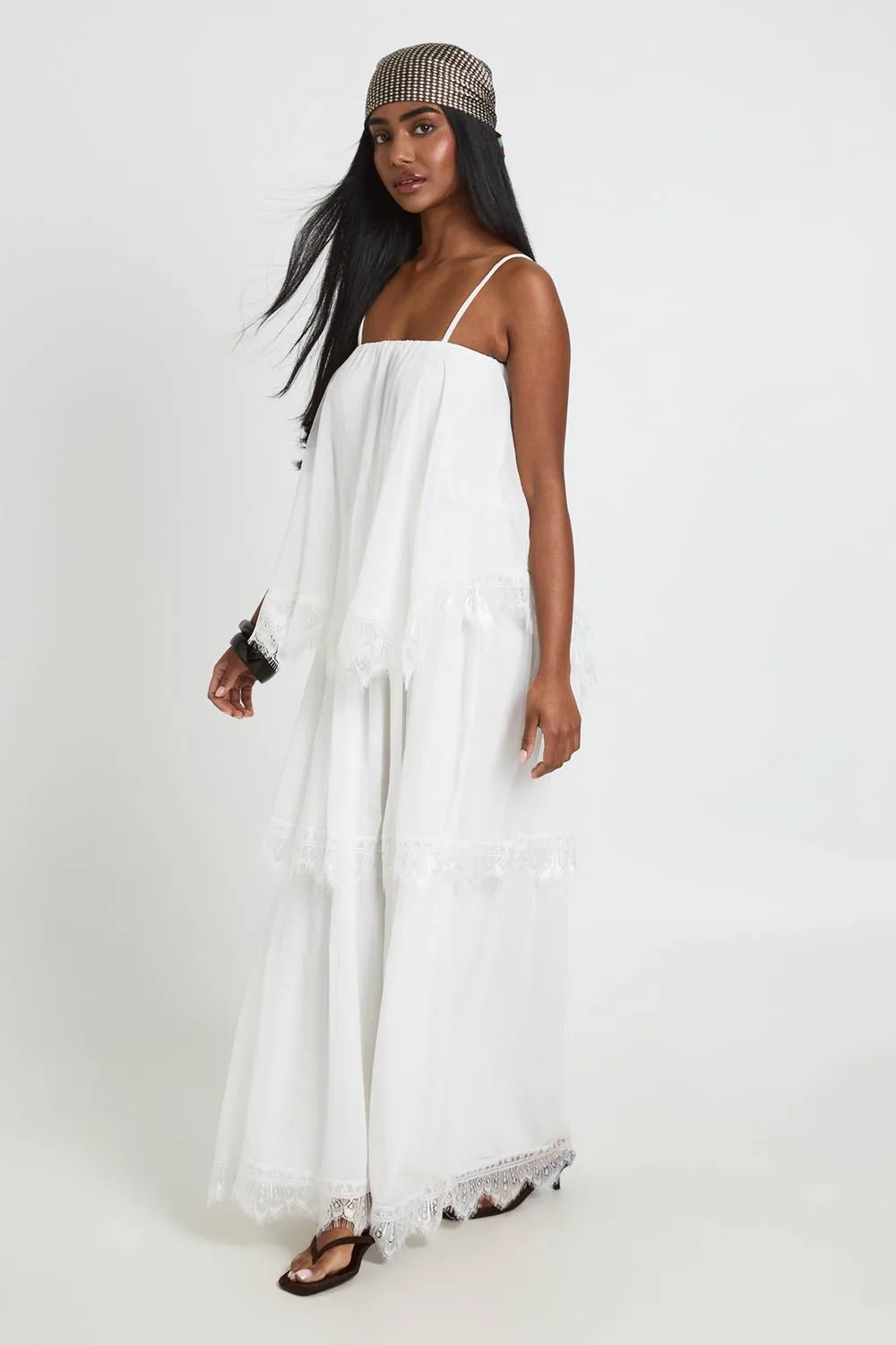 Crinkle Chiffon & Lace Layered Maxi Dress by boohoo