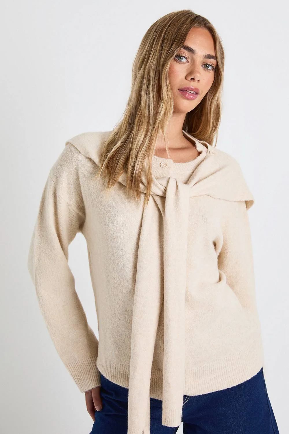 Soft Knit Boxy Fit Knitted Cardigan Sweater & Overlay by boohoo