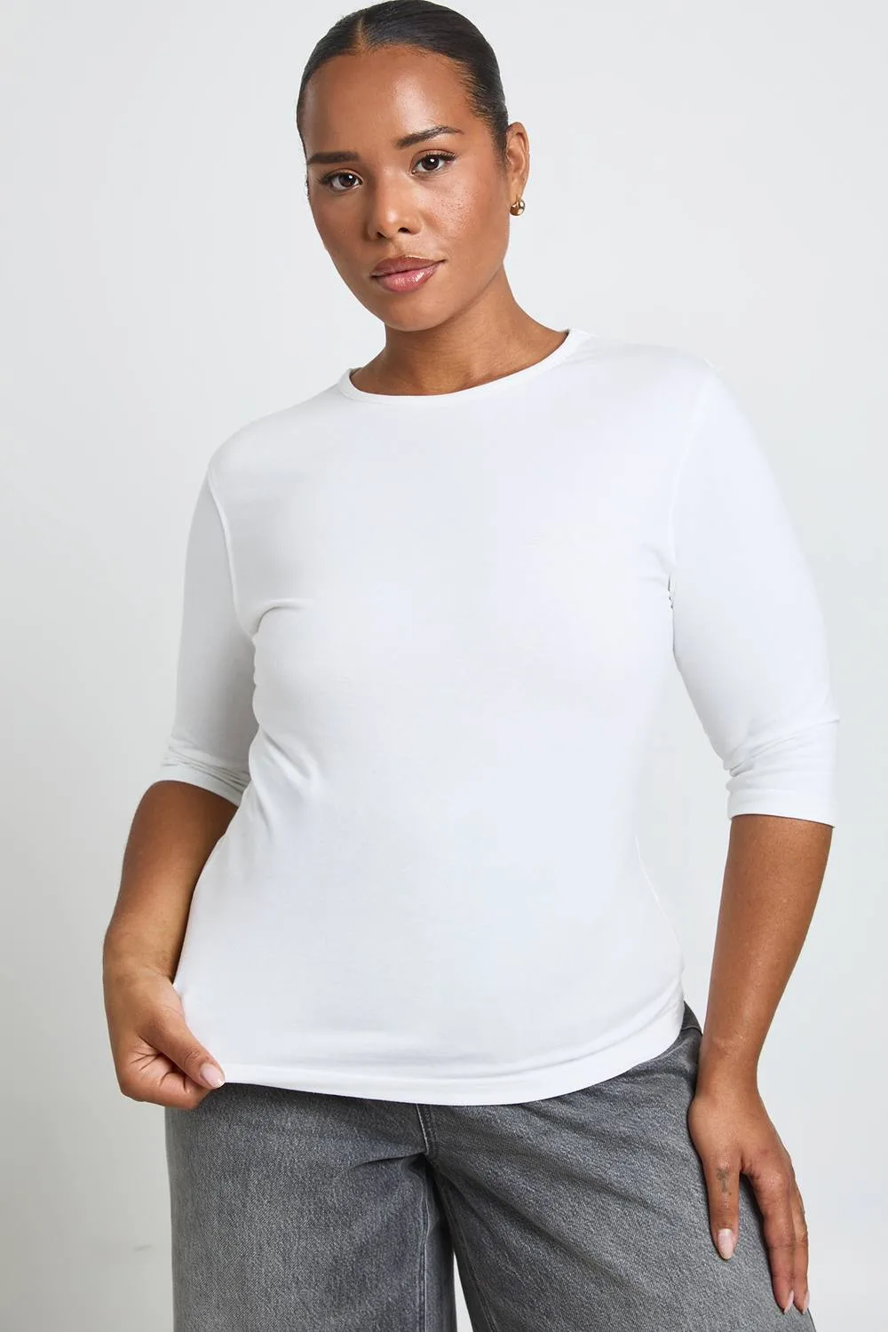 3/4 Sleeve Top by boohoo