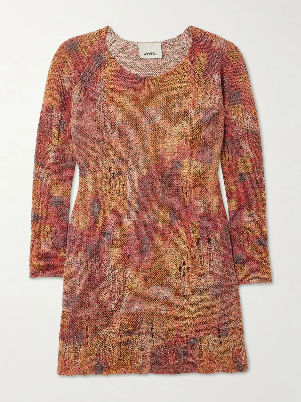- Hymira Distressed Knitted Mini Dress -