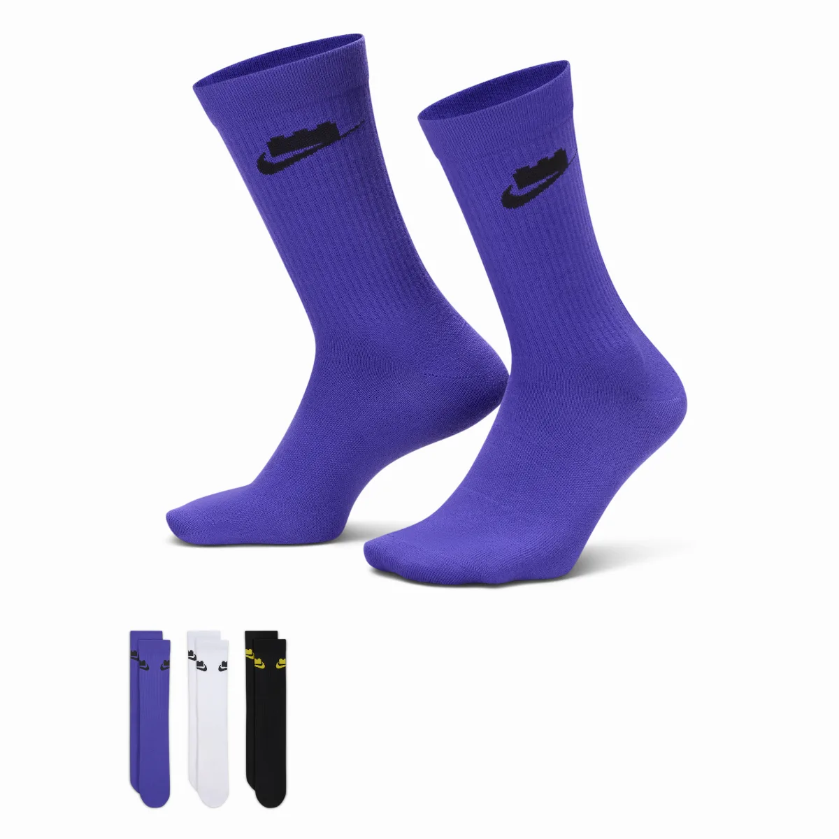 Unisex x LEGOÂ® Collection Everyday Essentials Crew Socks (3 Pairs) in Multicolor by Nike