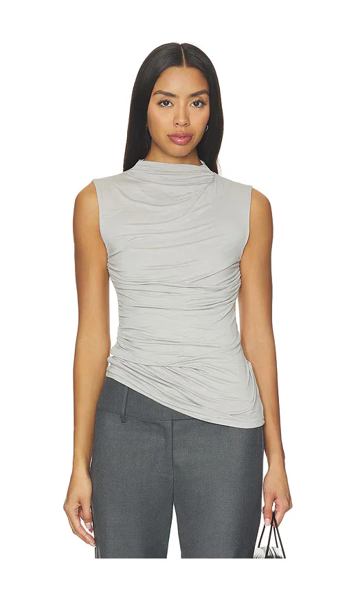 Fluid Viscose Jersey Sleeveless Twist Top by Enza Costa