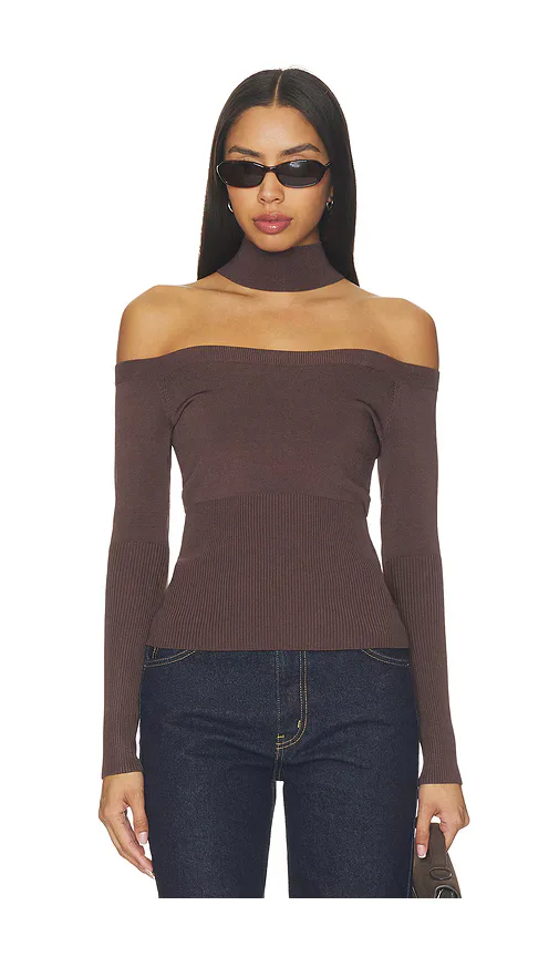 Lila Cold Shoulder Top