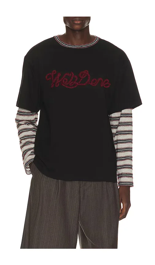 Rope Embroidered Long Sleeve T-Shirt by WE11DONE