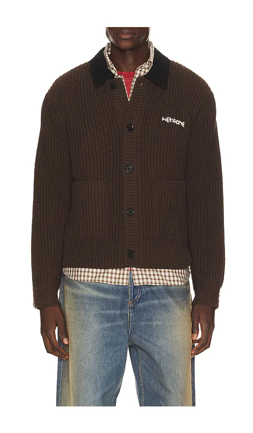 Contrast Collar Knit Cardigan by WE11DONE