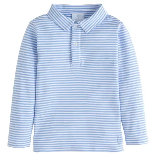 Striped Long Sleeve Polo by Little English