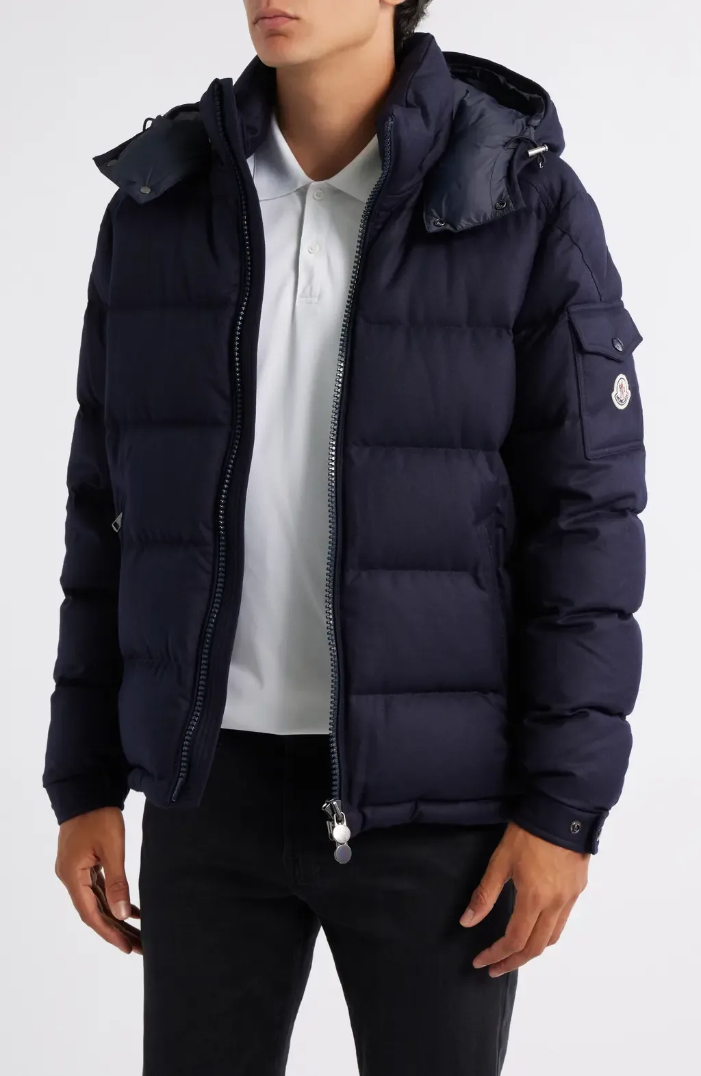 Montgenevre Virgin Wool Flannel Down Puffer Jacket by Moncler