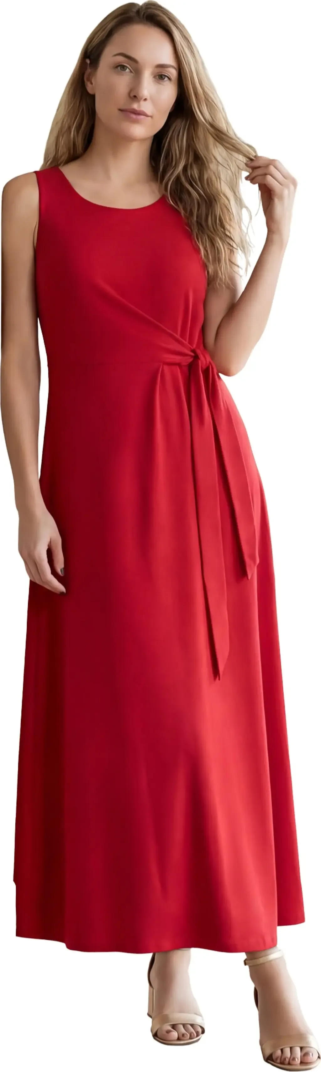 Stretch Cotton Side Tie Maxi Dress by Jessica London