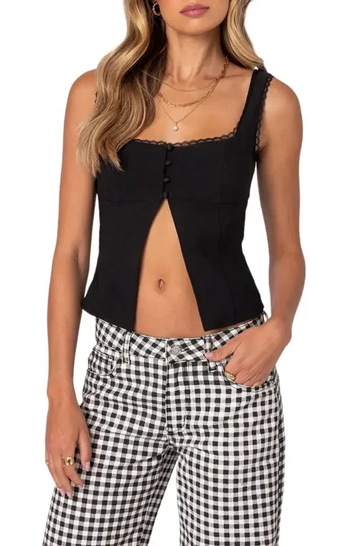 Odette Split Front Tank by EDIKTED