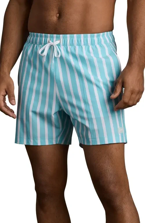 R and R Wide Stripe Swim Trunks by Rhone