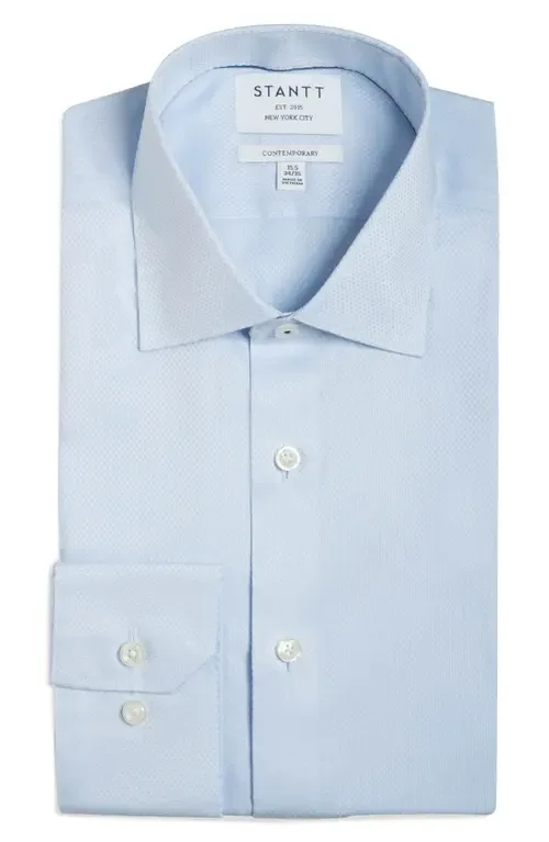 Contemporary Fit Wrinkle Resistant Cotton Dobby Dress Shirt by Stantt