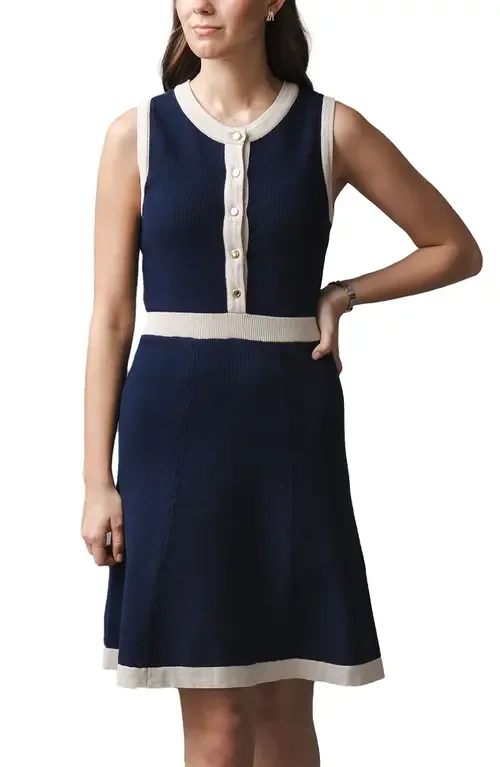 Organic Sleeveless Button Front Sweater Dress by Hope & Henry