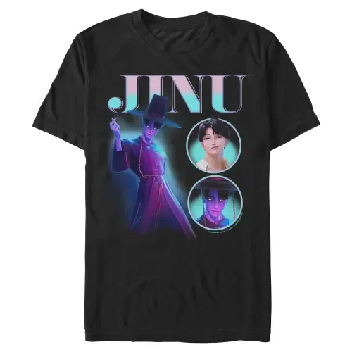Jinu Saja Boy Collage Short Sleeve Graphic T-Shirt by KPop Demon Hunters