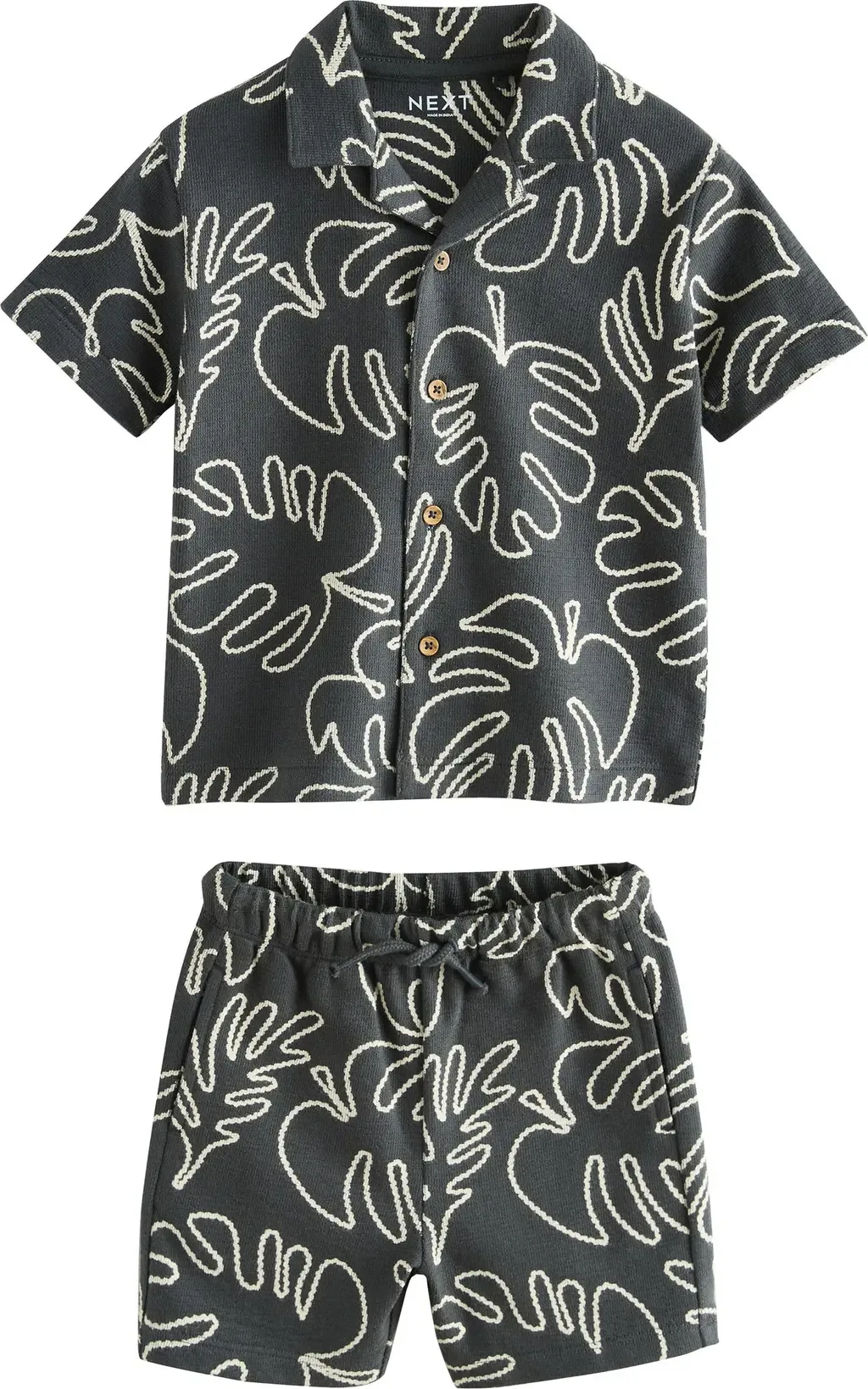 Palm Leaf Button-Up Shirt & Shorts Set by NEXT