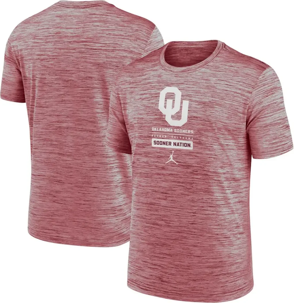 Jordan Brand Oklahoma Sooners Campus Center Block Velocity Performance T-Shirt by Jordan Brand