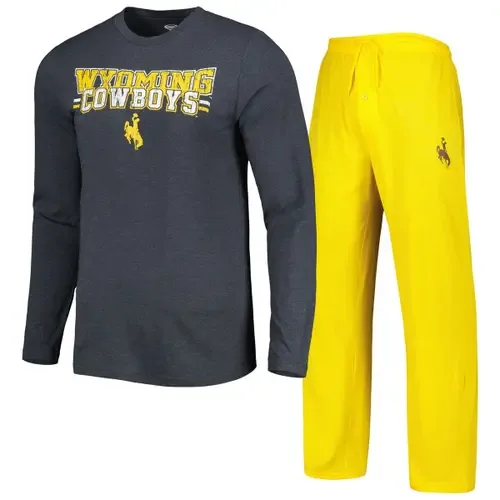 Concepts Sport Wyoming Cowboys Meter Long Sleeve T-Shirt & Pants Sleep Set by CONCEPTS SPORT