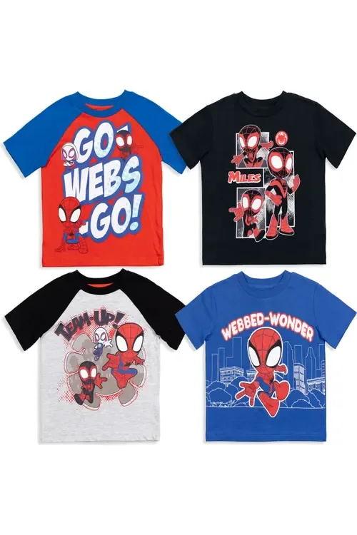 Spidey and His Amazing Friends Short Sleeve T-Shirt 4-Pack by Marvel