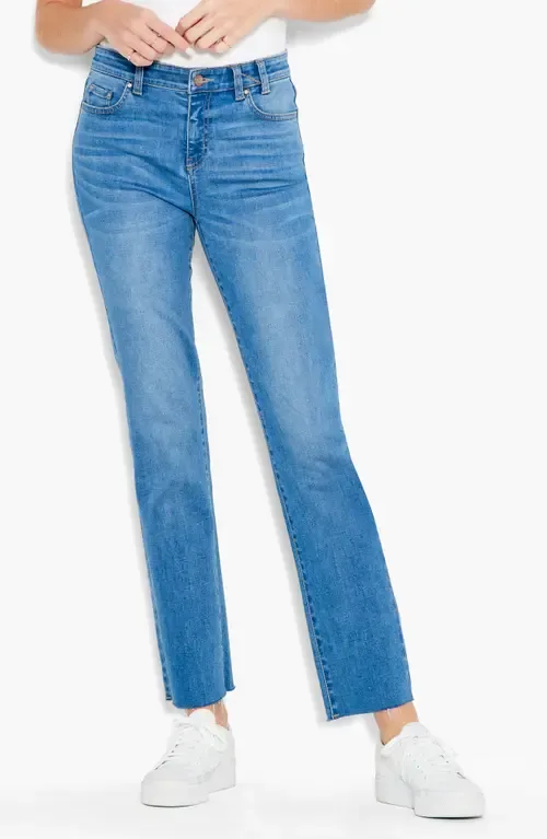 High Waist Raw Hem Ankle Straight Leg Jeans by NIC+ZOE