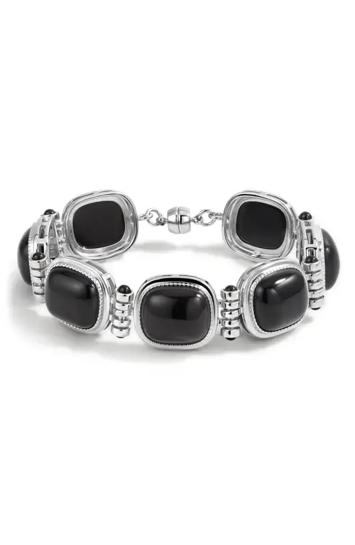 The Midnight Mesa Black Agate Bracelet by Luv AJ