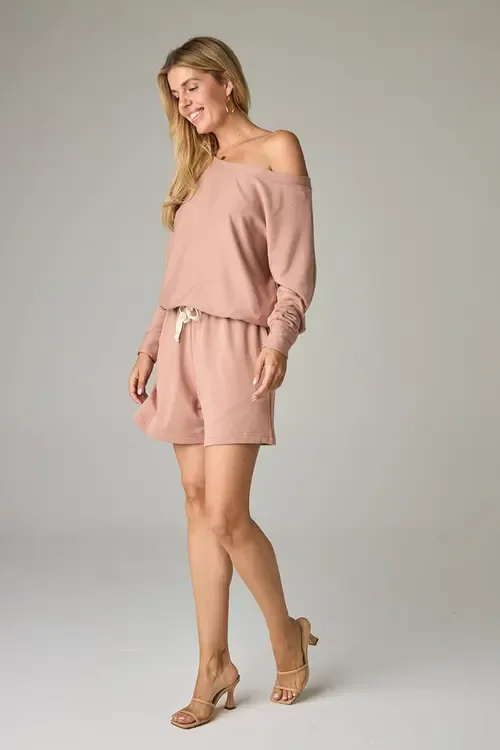 Baikal Eco-Luxe Fleece Off-Shoulder Crop Top - Cloud-Soft Comfort by eavolu