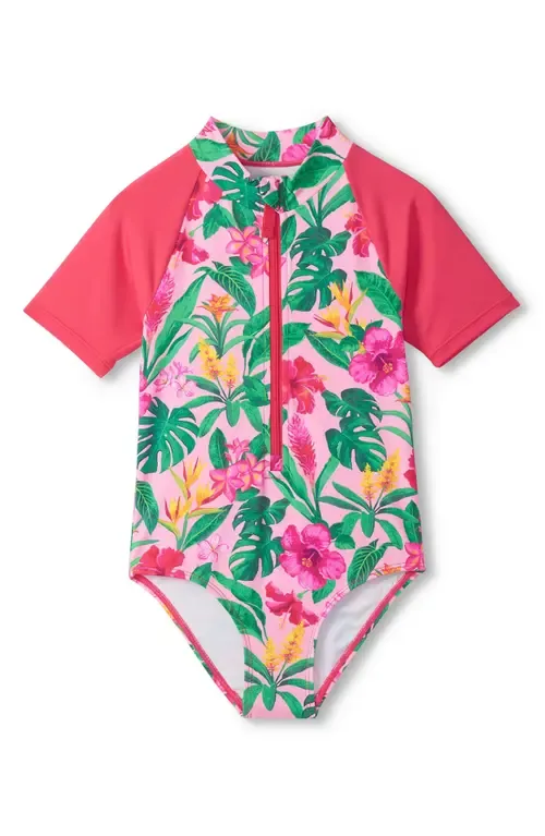 Tropical Floral Raglan Sleeve One-Piece Swimsuit by Hatley
