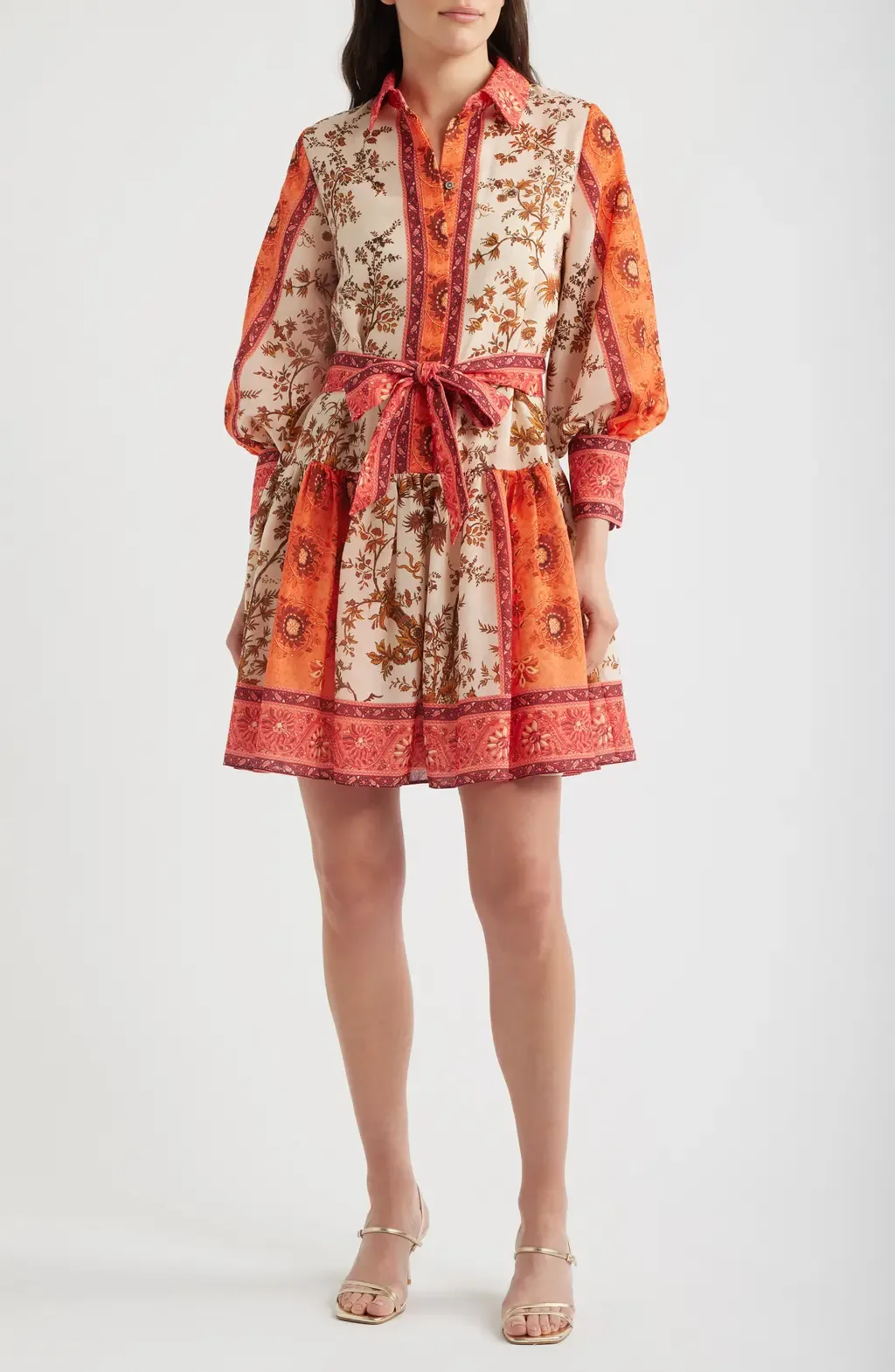 Bailey Print Long Sleeve Tie Waist Dress by KOBI HALPERIN