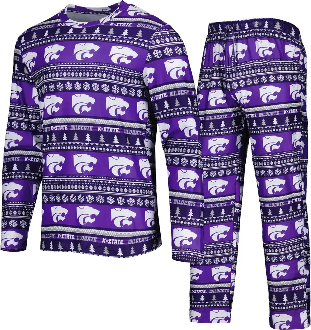 Concepts Sport Purple Kansas State Wildcats Swivel Long Sleeve T-Shirt & Pants Sleep Set by CONCEPTS SPORT