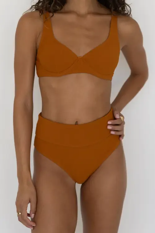 Ember High Waisted Bikini Bottoms by Geode Swimwear