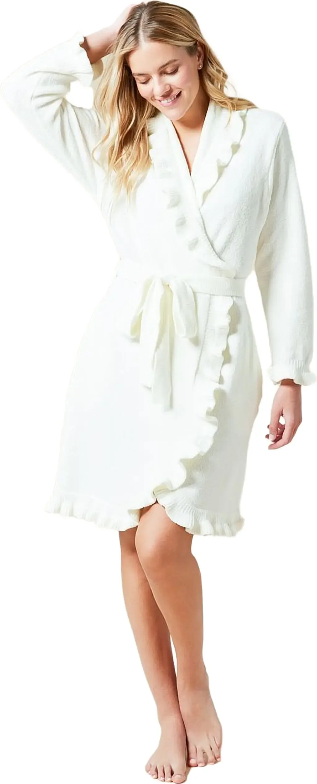 Knee-Length Ruffle Chenille Robe by Softies