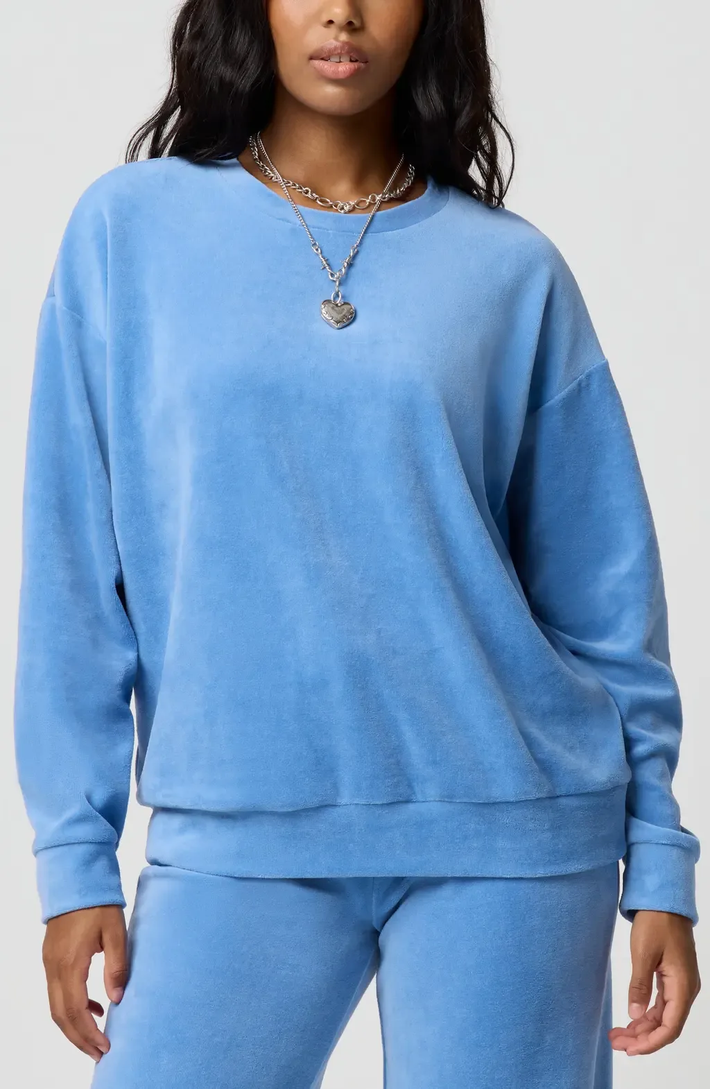 Crewneck Velour Sweatshirt by Florence by Mills