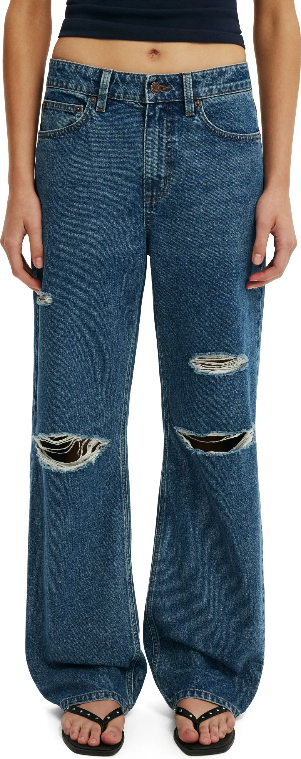 '91 Ripped Straight Leg Jeans by Cotton On