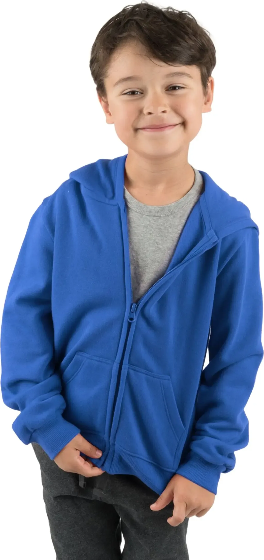 Zip-Up Hoodie, 100% Cotton, Solid Colors by Leveret