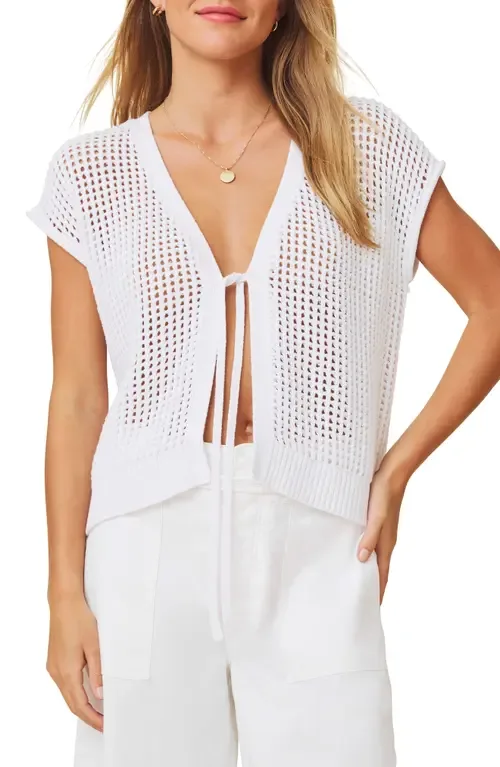 Simona Tie Front Short Sleeve Cardigan by Splendid