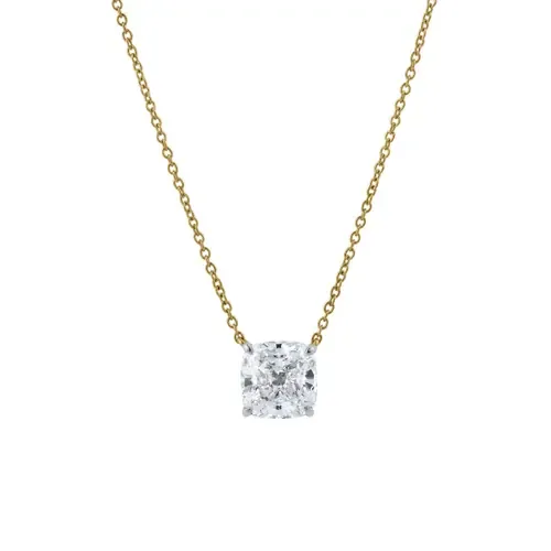 Cushion Chic 14K Gold Lab Grown Diamond Necklace - 1.50 ct by LuvMyJewelry