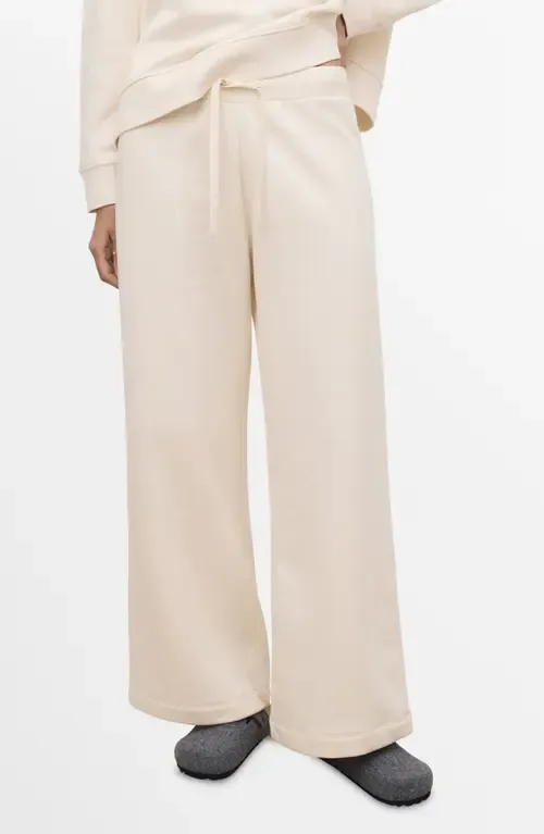 Cotton Blend Wide Leg Lounge Pants by MANGO