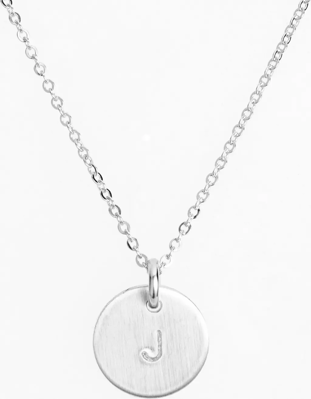 Sterling Silver Initial Mini Disc Necklace by Nashelle