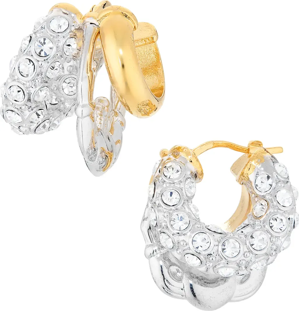 Stacked Rhinestone Hoop Earrings by Simone Rocha