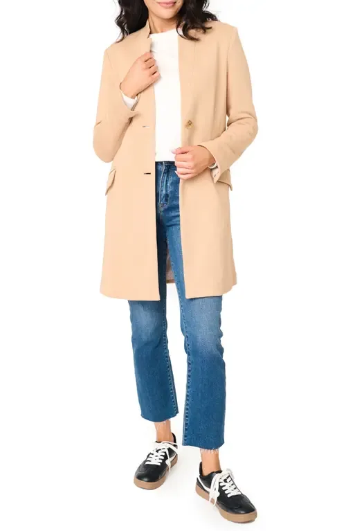 Notch Collar Cotton Blend Jacket by GIBSONLOOK